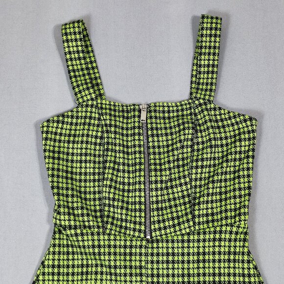 Bershka romper women's size XS green and black colour houndstooth pattern - Picture 2 of 11